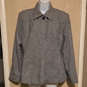 Hillard & Hanson Black and White Houndstooth Blazer Classic Fit